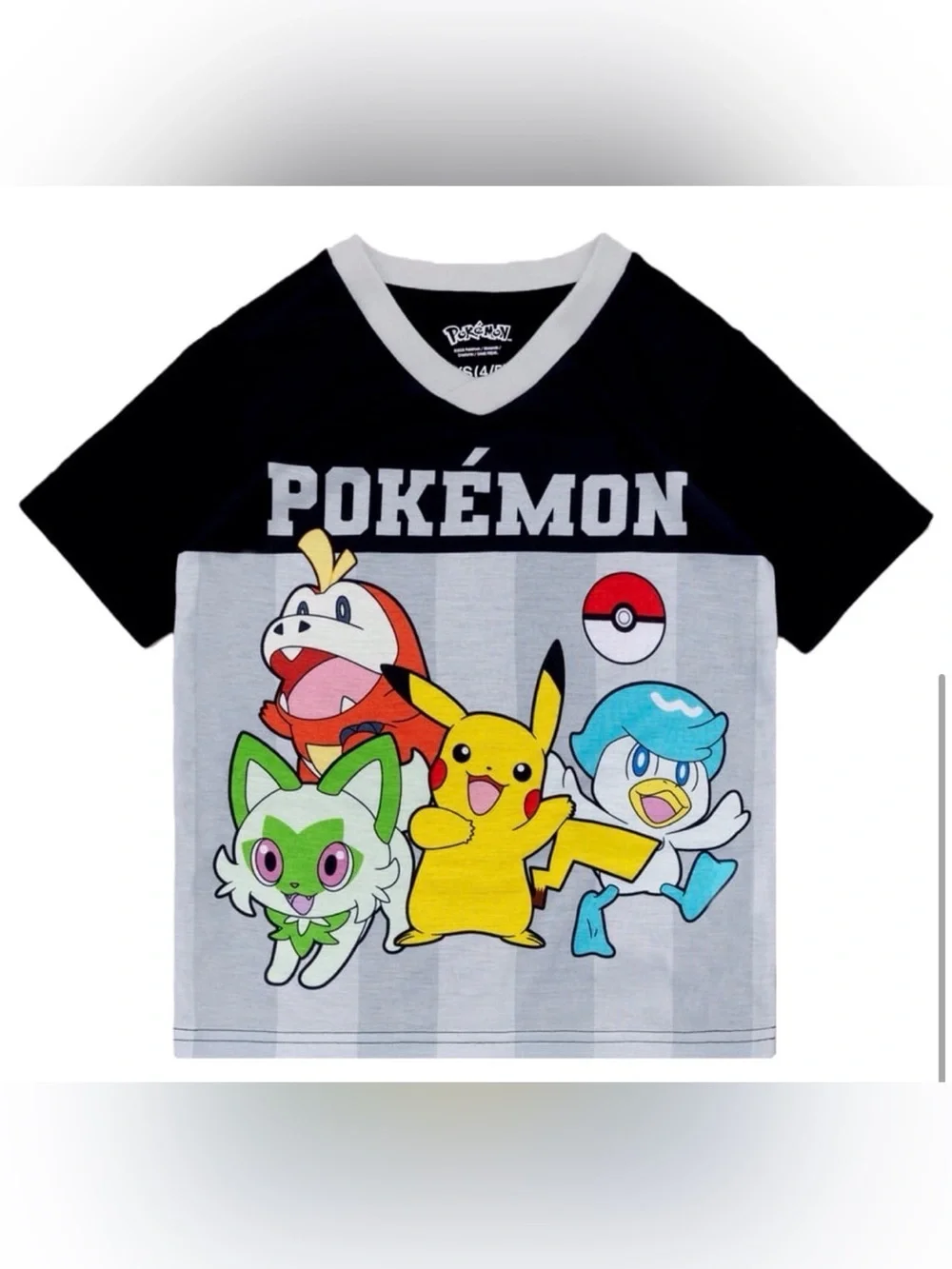 Pokemon Boys Short Pajama Set in Black, Gray, Yellow